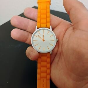 Orange Silicone Strap Women's Watch